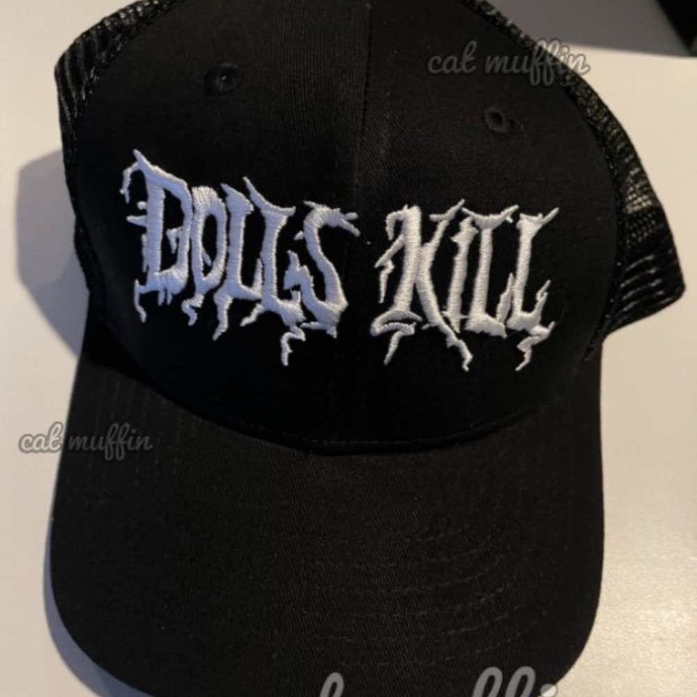 DOLLS KILL LOGO TRUCKER BLACK HAT NEW - DOLLSKILL